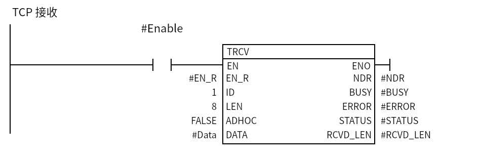 TRCV_Example:Network 1 — TCP 接收
