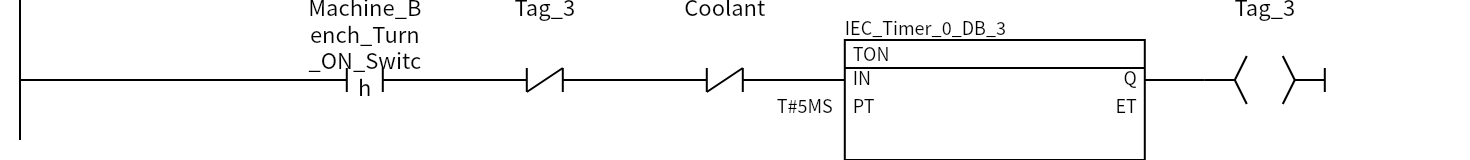 Network 3：Machine_Bench_Turn_ON_Switch、Tag_3、Coolant、Tag_3